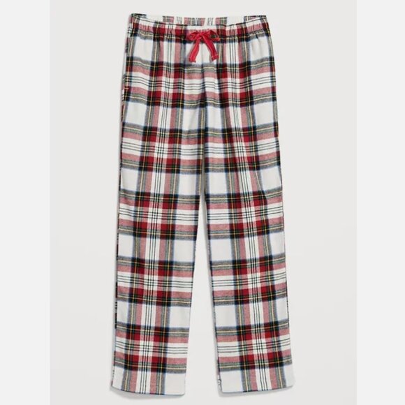 NWT Old Navy Mid-Rise Flannel Pajama Sleep Pants Red White Tartan Women M XL - Picture 3 of 4